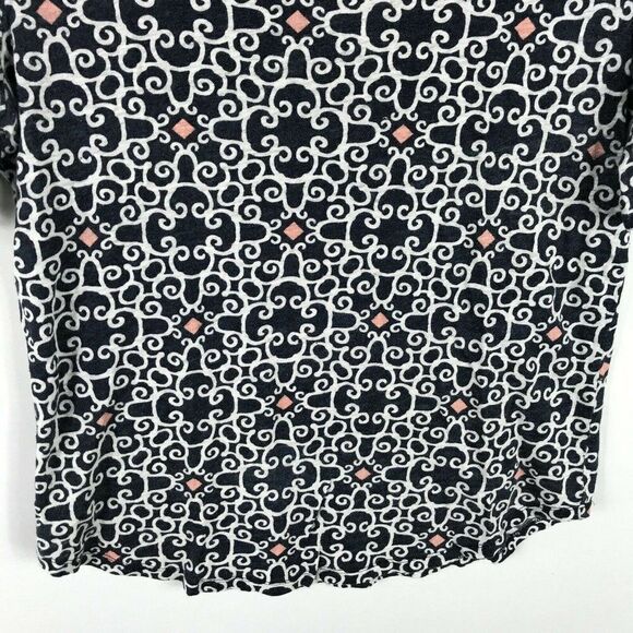 LOFT 100% Linen Print T-Shirt Size S Short Sleeve - Picture 5 of 12